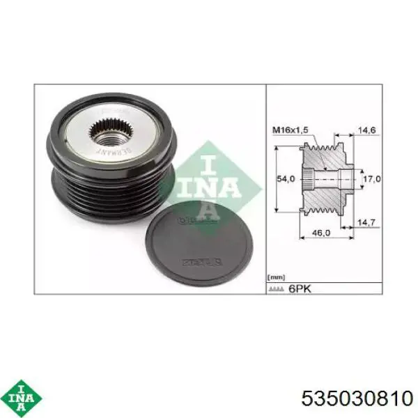 Koło pasowe alternatora INA 535030810 cena, od 97,38 USD