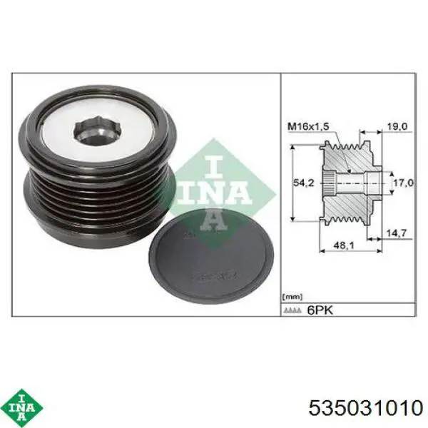 535 0310 10 INA koło pasowe alternatora