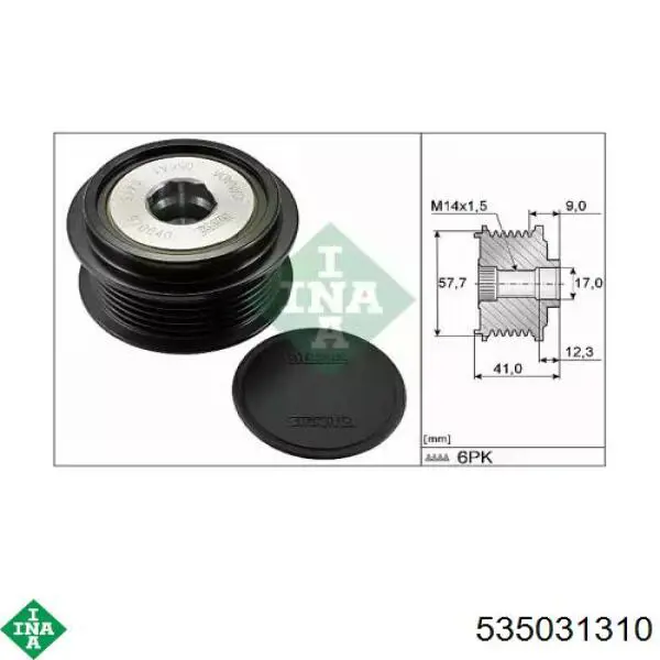Koło pasowe alternatora INA 535031310 cena, od 132,07 USD