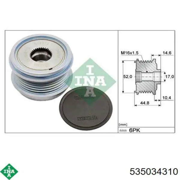 04L903219D VAG Koło pasowe alternatora