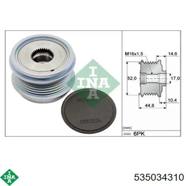 Koło pasowe alternatora 04L903219D VAG