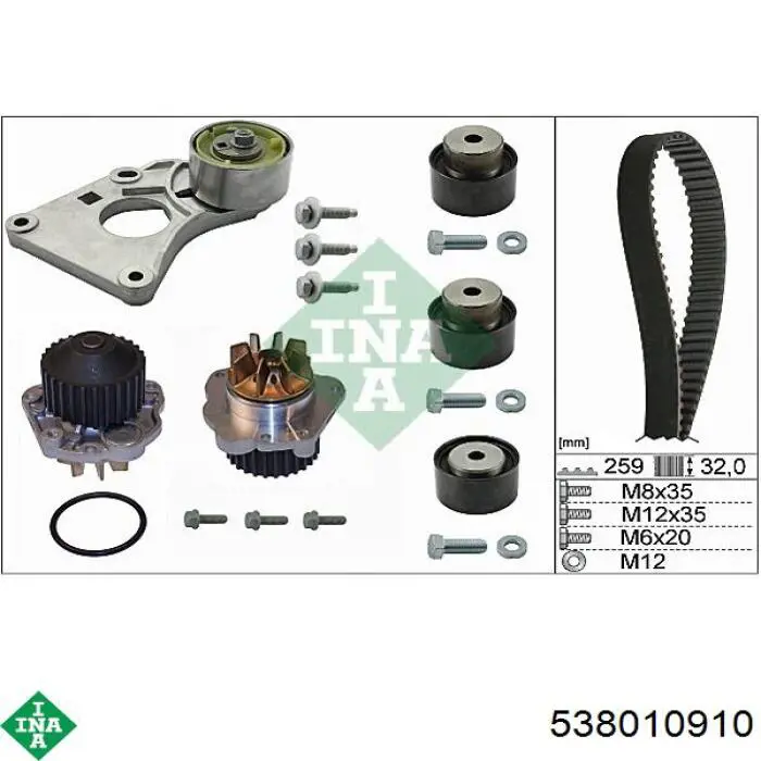 Do koszyka 538010910 INA Pompa chłodząca wodna