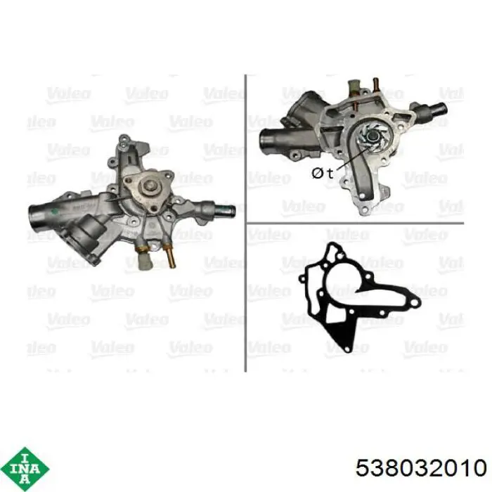 Do koszyka 538032010 INA Pompa chłodząca wodna