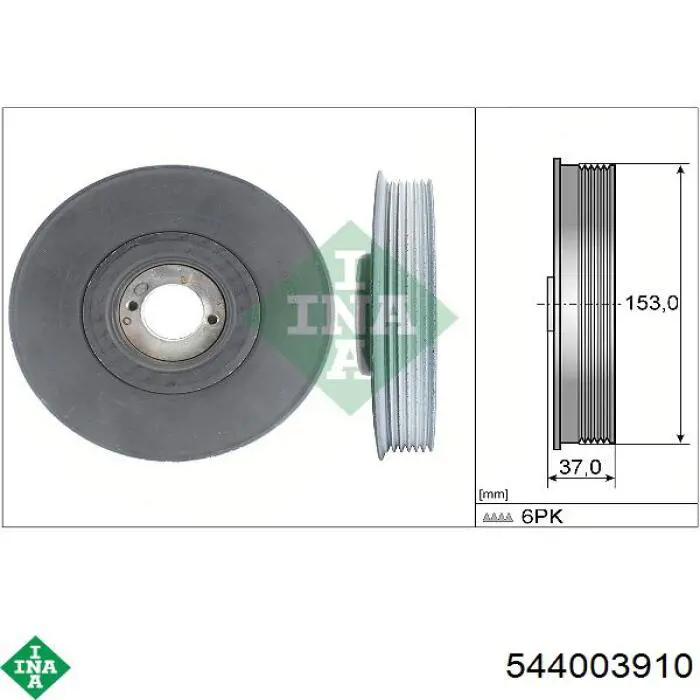Koło pasowe wału korbowego INA 544003910 cena, od 69,41 USD