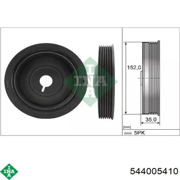 Koło pasowe wału korbowego INA 544005410 cena, od 48,69 USD