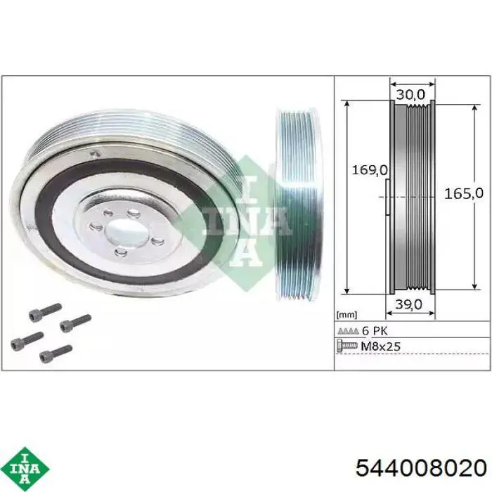 544 0080 20 INA koło pasowe wału korbowego