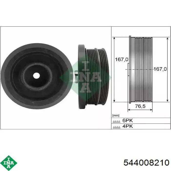 Koło pasowe wału korbowego INA 544008210 cena, od 200,94 USD