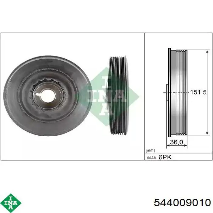 Koło pasowe wału korbowego INA 544009010 cena, od 48,19 USD