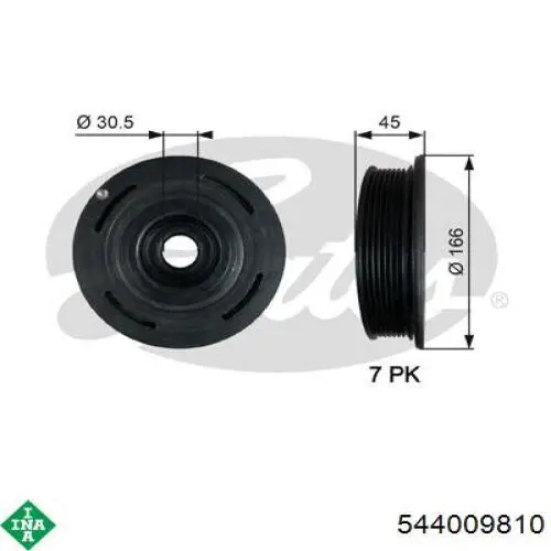 Koło pasowe wału korbowego INA 544009810 cena, od 127,64 USD