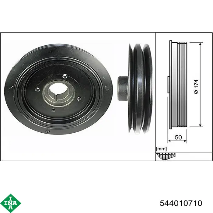 Koło pasowe wału korbowego INA 544010710 cena, od 74,85 USD