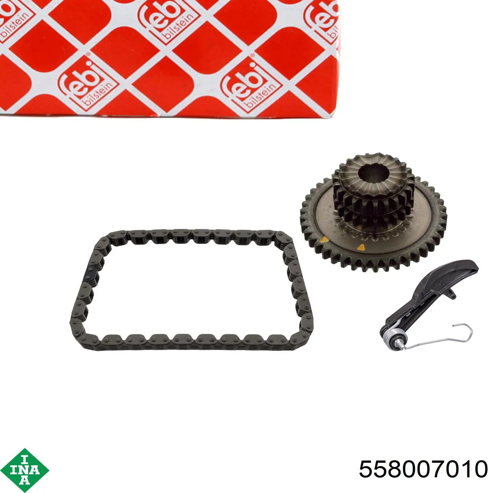 Do koszyka 558007010 INA Łańcuch pompy oleju, zestaw