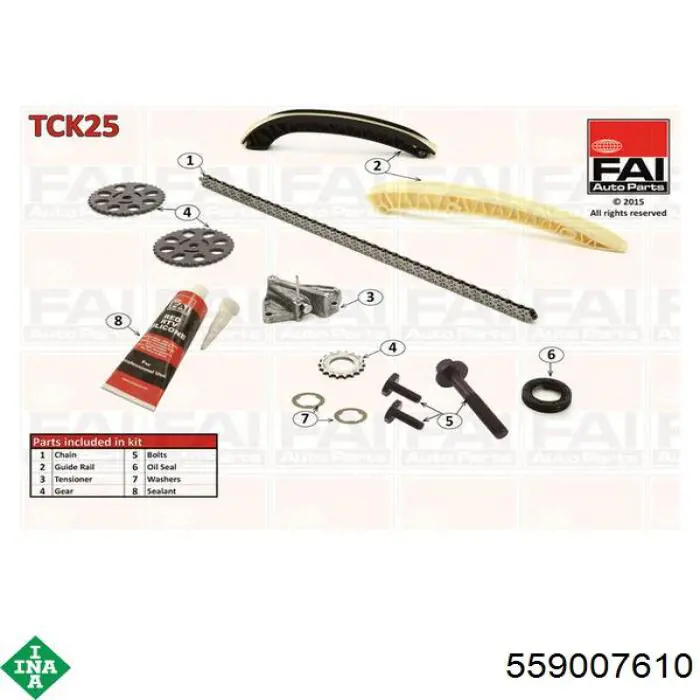 Łańcuch rozrządu, zestaw INA 559007610 cena, od 142,55 USD