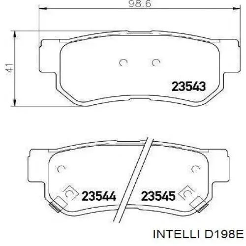 D198E Intelli okładziny (klocki do hamulców tarczowych tylne)