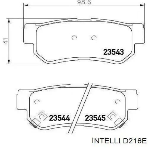 Klocki hamulcowe przednie tarczowe Intelli D216E cena, od 15,77 USD