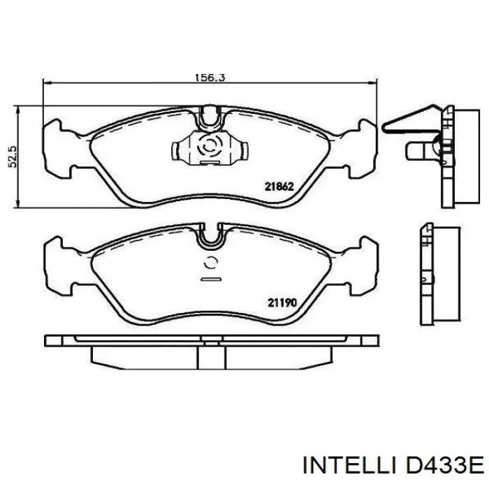 D433E Intelli klocki hamulcowe przednie tarczowe