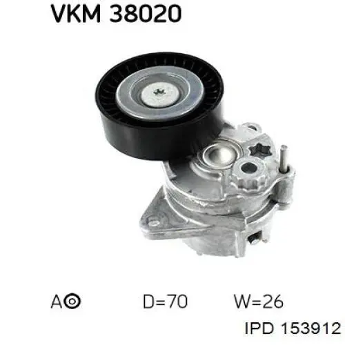 Napinacz paska napędowego IPD 153912 cena, od 58,20 USD