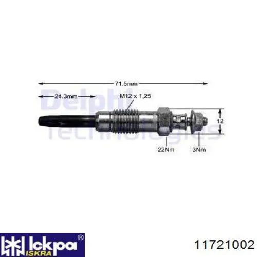Świeca żarowa Iskra 11721002 cena, od 8,58 USD