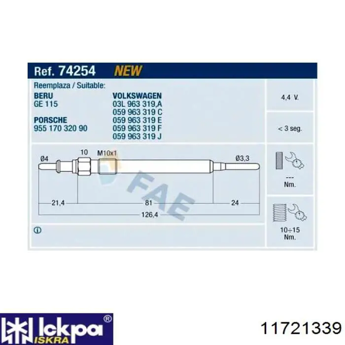 11721339 Iskra Świeca żarowa
