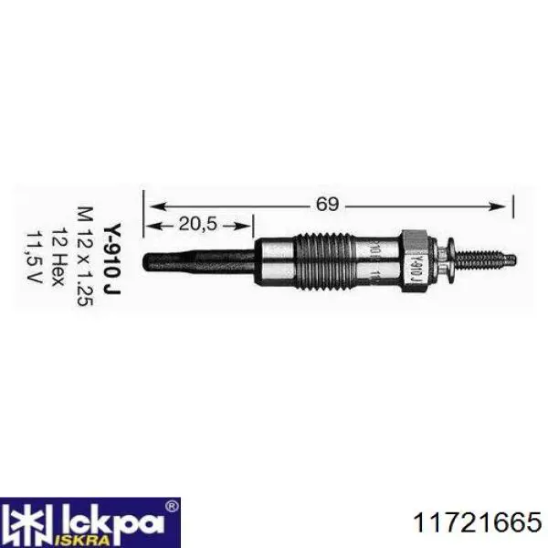 Świeca żarowa Iskra 11721665