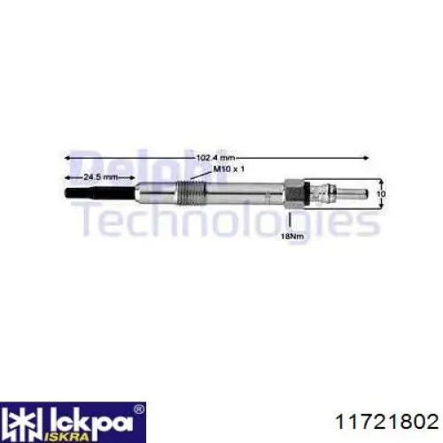 Świeca żarowa Iskra 11721802 cena, od 7,79 USD