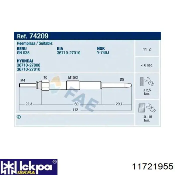 Do koszyka 11721955 Iskra Świeca żarowa