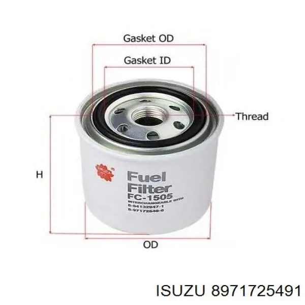 8971725491 Isuzu Filtr paliwa