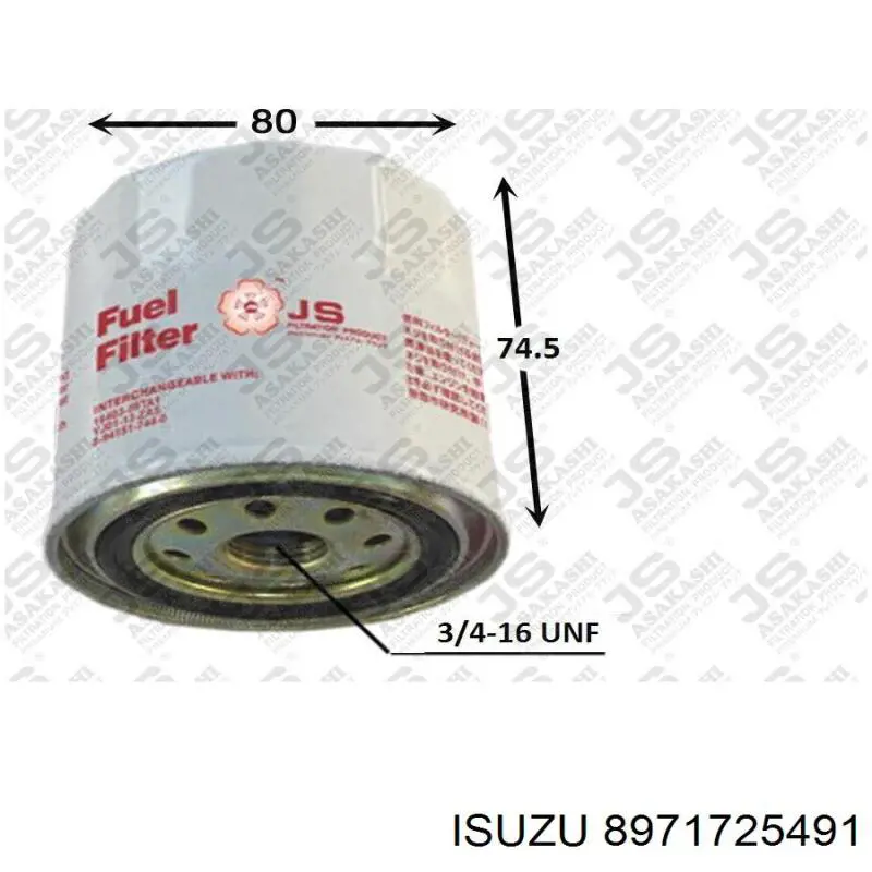 Filtr paliwa Isuzu 8971725491 cena, od 7,75 USD