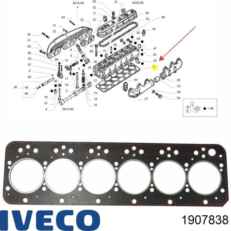 Do koszyka 1907838 Iveco Uszczelka głowicy cylindrów