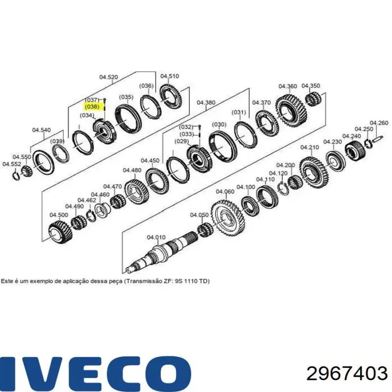 2967403 Iveco sprężyna pierścienia synchronizatora