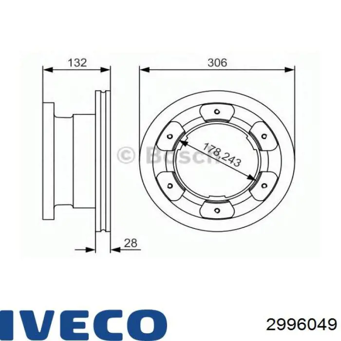 Tarcza hamulcowa tylna 2996049 Iveco