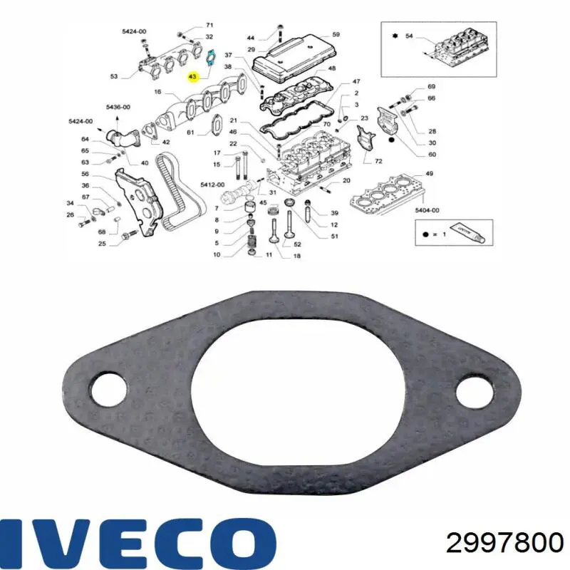 Uszczelka kolektora wydechowego 2997800 Iveco