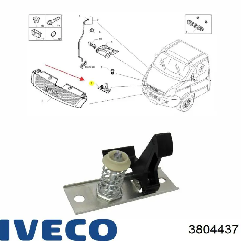 3804437 Iveco Zamek maski