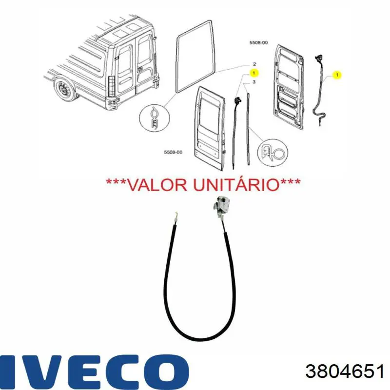 Zamek drzwi tylnych prawych 3804651 Iveco