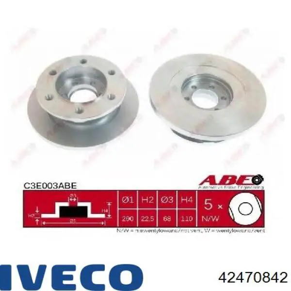 Do koszyka 42470842 Iveco Tarcza hamulcowa przednia