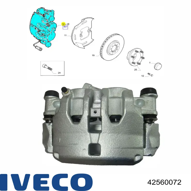 Zacisk hamulcowy przedni lewy Iveco 42560072 cena, od 98,81 USD
