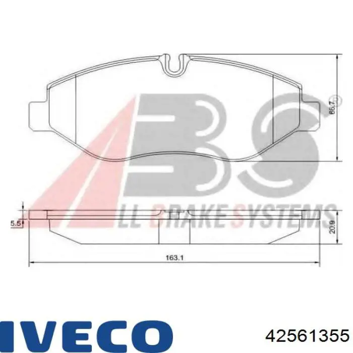 Klocki hamulcowe przednie tarczowe 42561355 Iveco