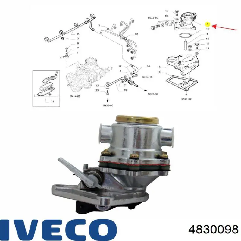Do koszyka 4830098 Iveco Pompa paliwa pomocnicza ręczna