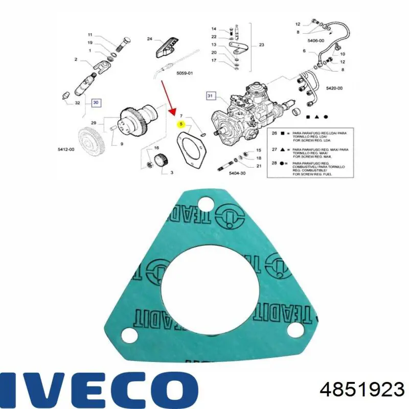 4851923 Iveco Uszczelka pompy wtryskowej