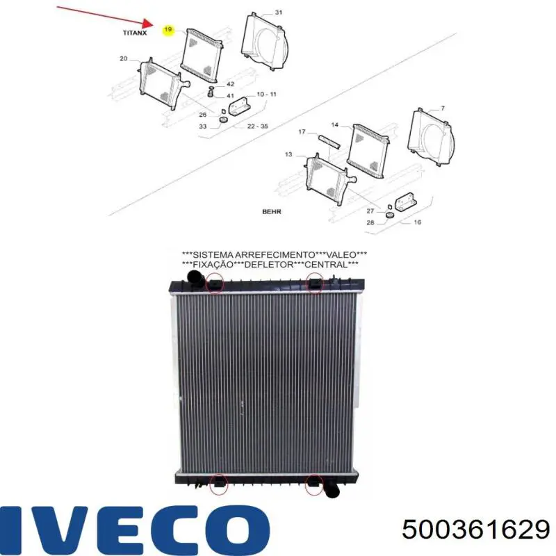 Chłodnica silnika 500361629 Iveco