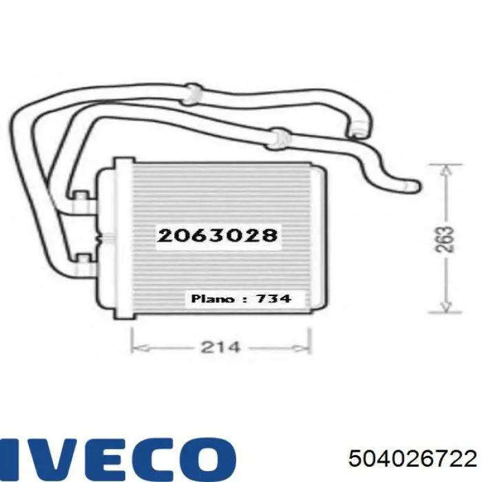 Chłodnica nagrzewnicy (ogrzewacza) Iveco 504026722 cena, od 52,54 USD