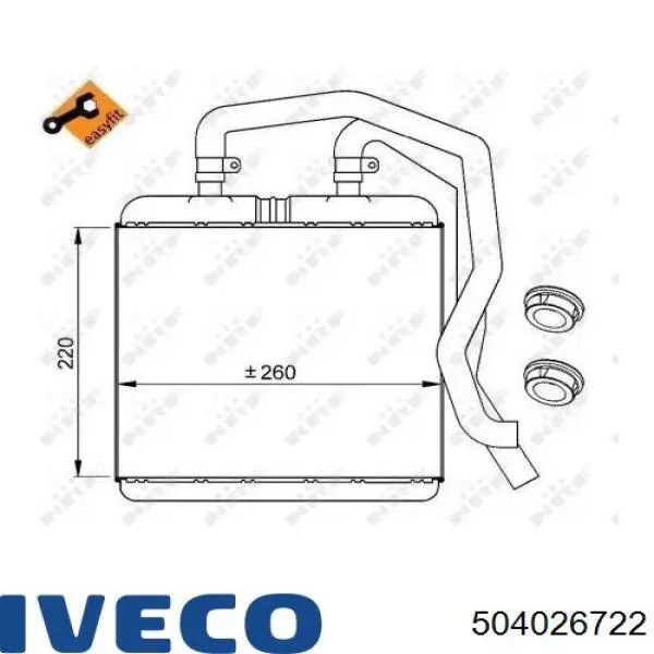 Do koszyka 504026722 Iveco Chłodnica nagrzewnicy (ogrzewacza)