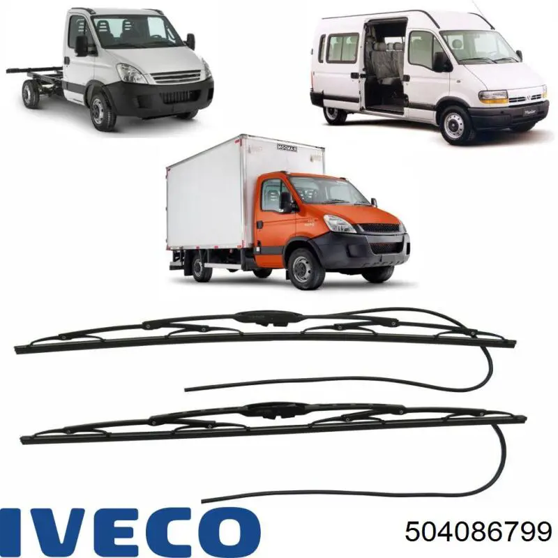 Pióro wycieraczki szyby przedniej, zestaw (2 szt.) Iveco 504086799 cena, od 37,43 USD