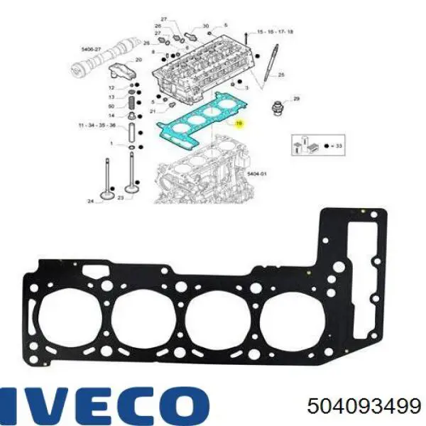 Uszczelka głowicy cylindrów 504093499 Iveco