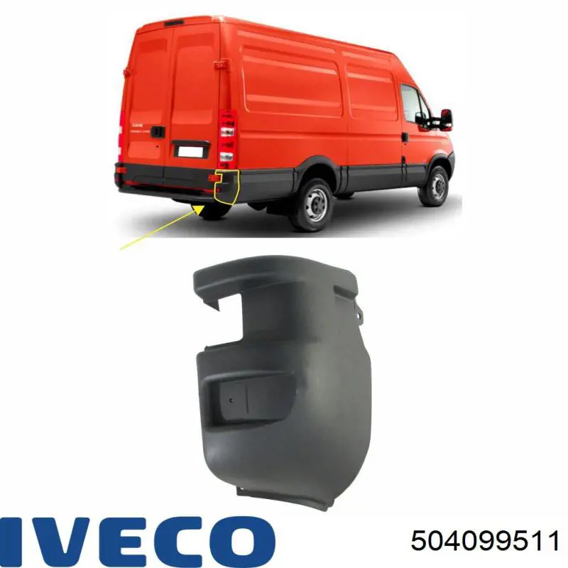 Zderzak tylny, prawa część Iveco 504099511 cena, od 32,88 USD