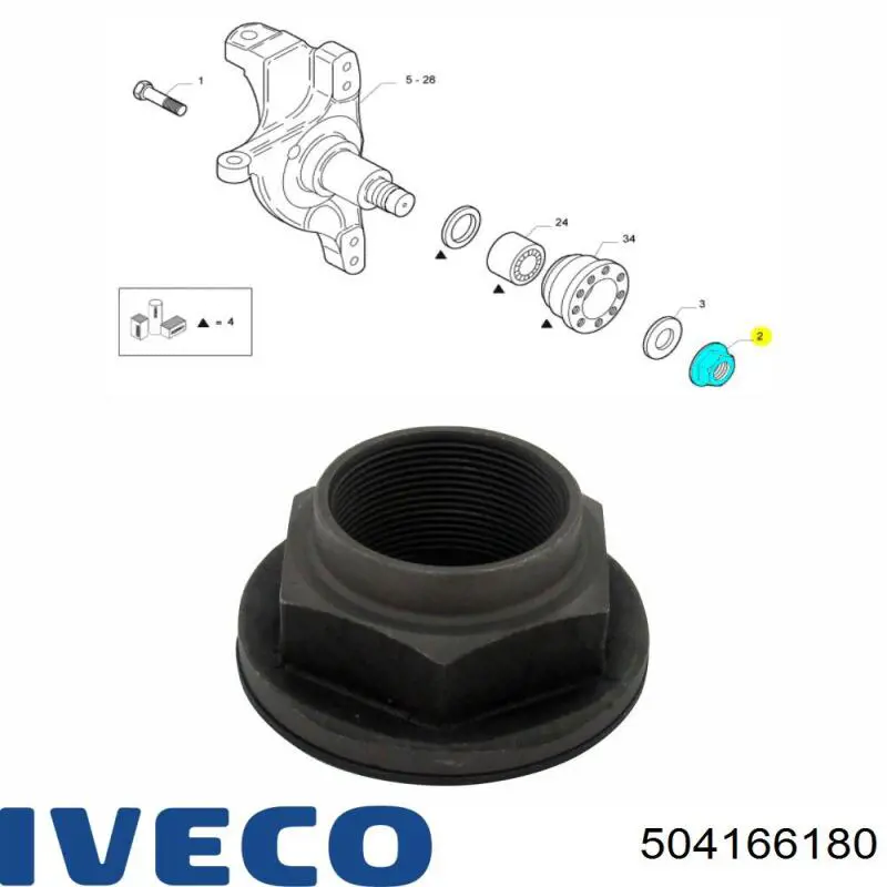 504166180 Iveco Nakrętka piasty przedniej