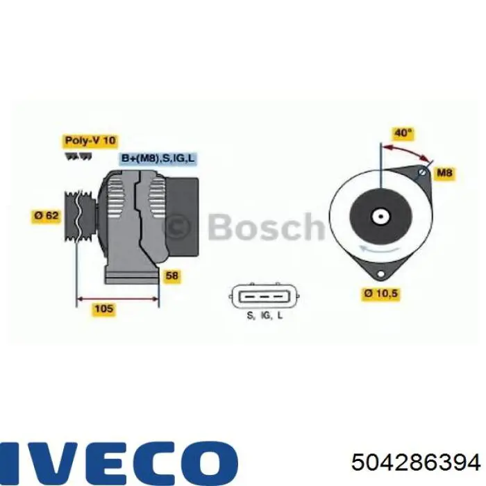 504286394 Iveco Alternator