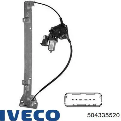 Mechanizm podnoszenia szyby drzwi przednich lewych 504335520 Iveco