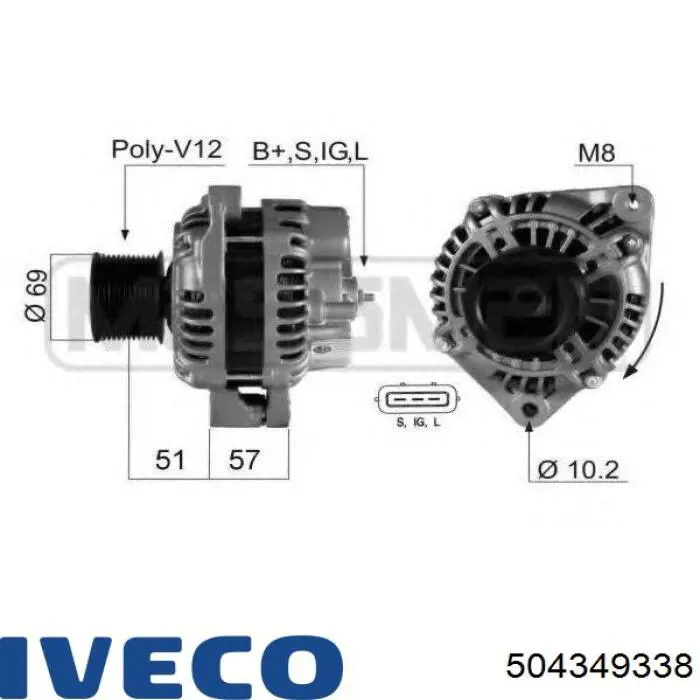 504349338 Iveco Alternator