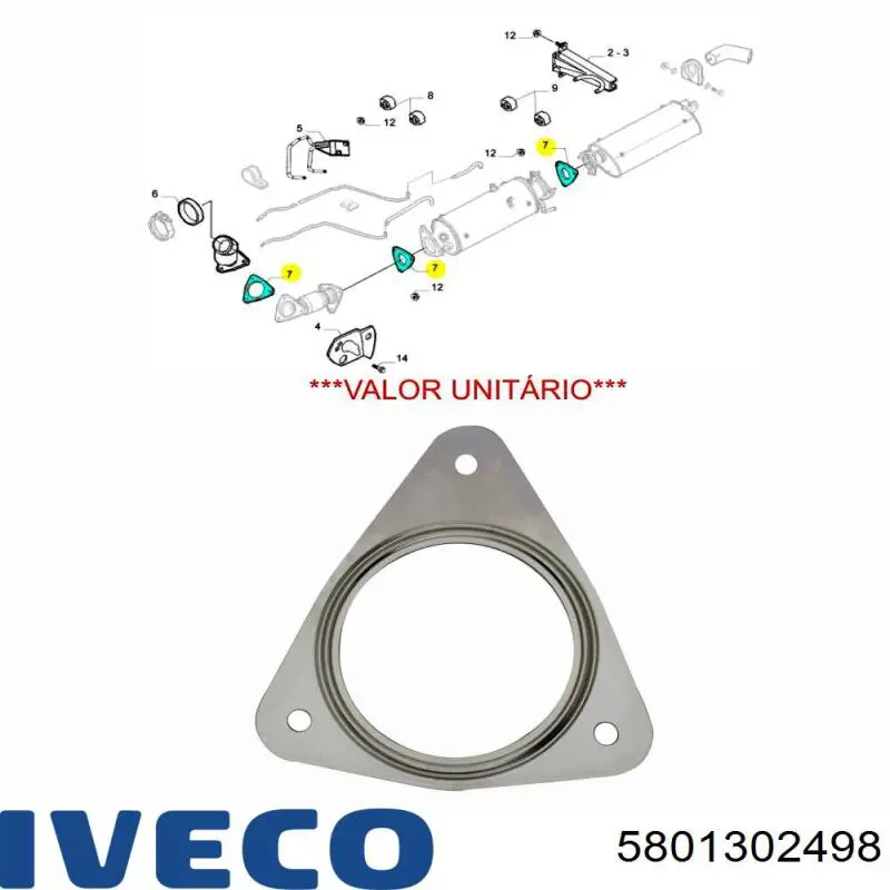 Uszczelka rury odbiornika tłumika Iveco 5801302498 cena, od 5,97 USD