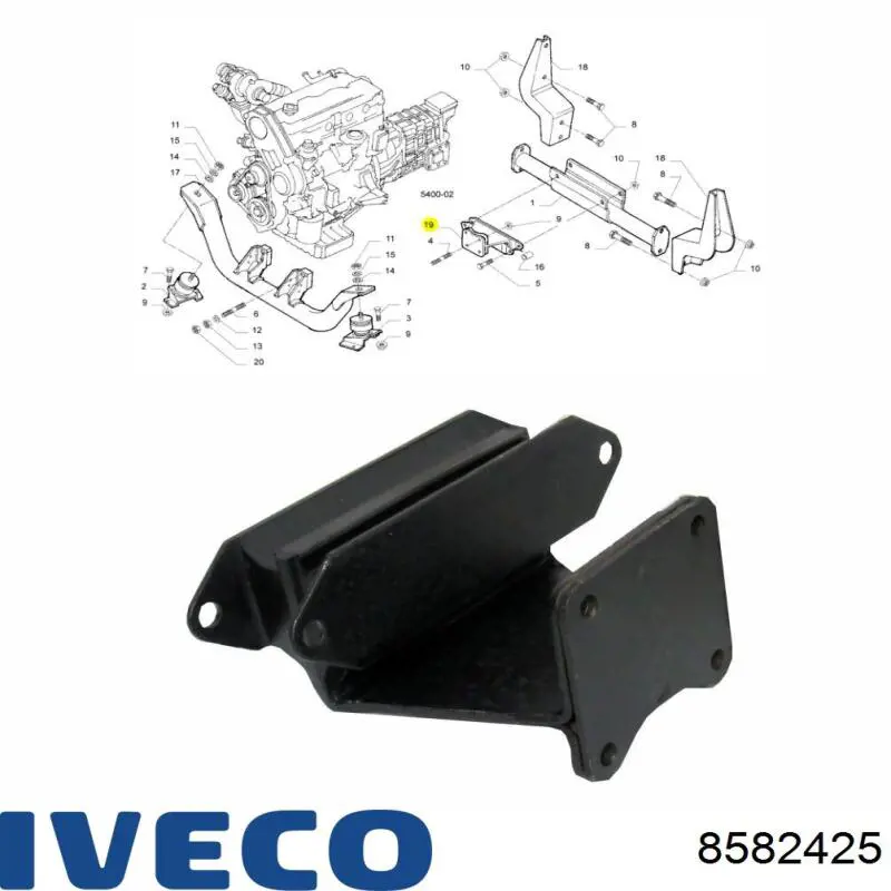 Poduszka (podpora) silnika tylna 8582425 Iveco